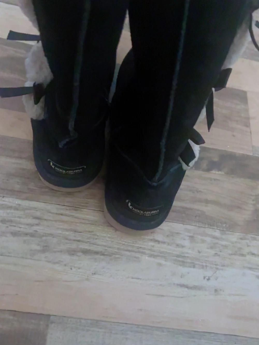 Koolaburra Black Suede Shearling Winter Boots